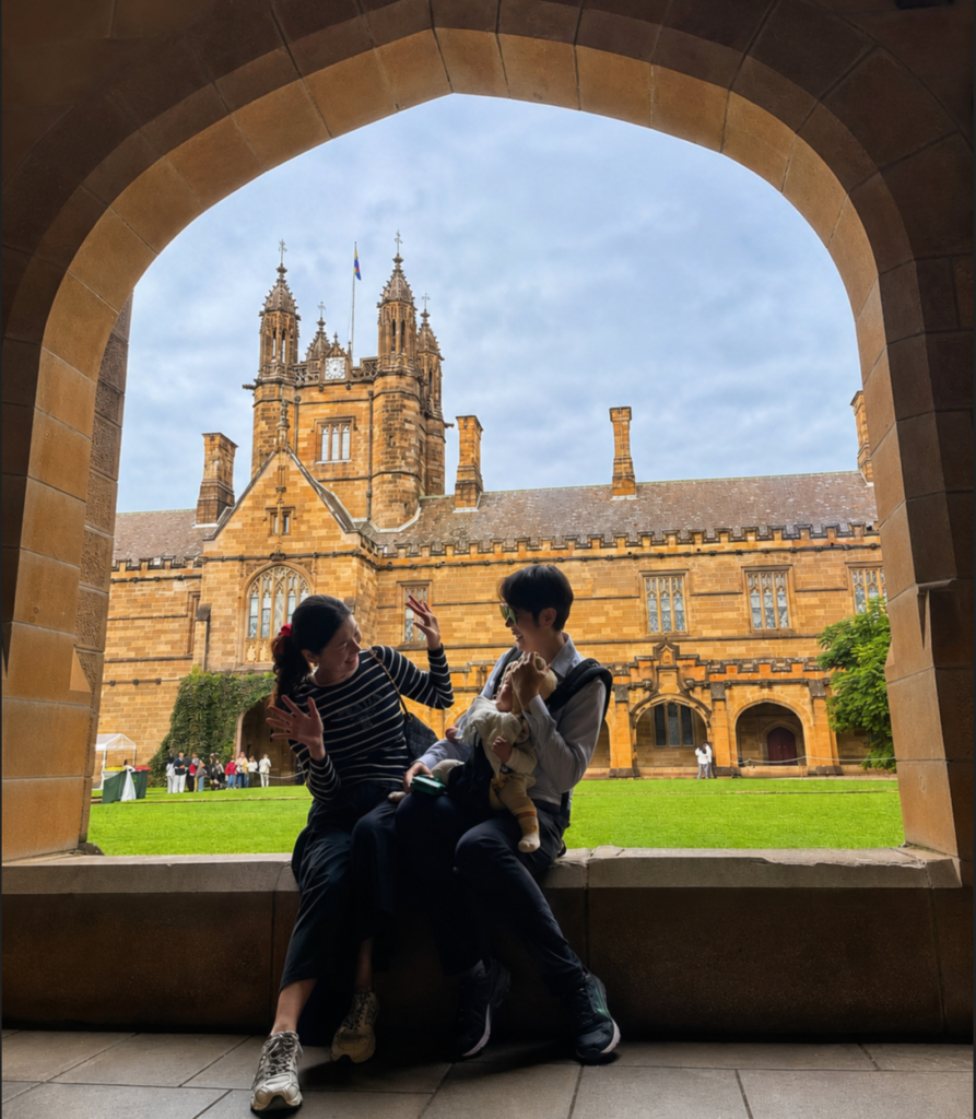 Korean family at the University of Sydney, Australia